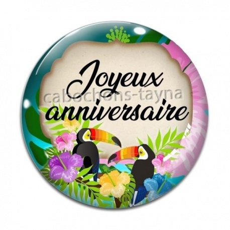 Cabochon Verre - joyeux anniversaire