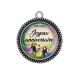 Pendentif Cabochon Argent - joyeux anniversaire