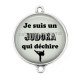Connecteur Cabochon Argent - Je suis un judoka qui déchire