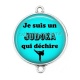 Connecteur Cabochon Argent - Je suis un judoka qui déchire