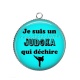Pendentif Cabochon Argent - Je suis un judoka qui déchire