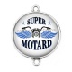 Connecteur Cabochon Argent -  super motard