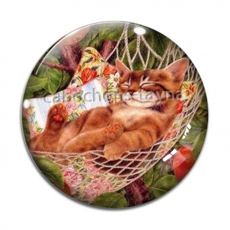 Cabochon Verre - chat