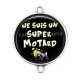 Connecteur Cabochon Argent - je suis un super motard