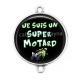 Connecteur Cabochon Argent - je suis un super motard