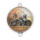 Connecteur Cabochon Argent - moto