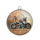 Pendentif Cabochon Argent - moto