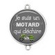 Connecteur Cabochon Argent - je suis un motard qui déchire