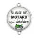 Connecteur Cabochon Argent - je suis un motard qui déchire