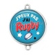 Connecteur Cabochon Argent - j'peux pas j'ai rugby