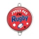 Connecteur Cabochon Argent - j'peux pas j'ai rugby