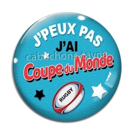 Cabochon Verre - j'peux pas j'ai coupe du monde 
