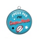 Pendentif Cabochon Argent - j'peux pas j'ai coupe du monde 