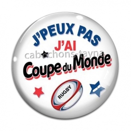 Cabochon Verre - j'peux pas j'ai coupe du monde 