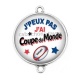 Connecteur Cabochon Argent - j'peux pas j'ai coupe du monde 