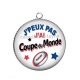 Pendentif Cabochon Argent - j'peux pas j'ai coupe du monde 
