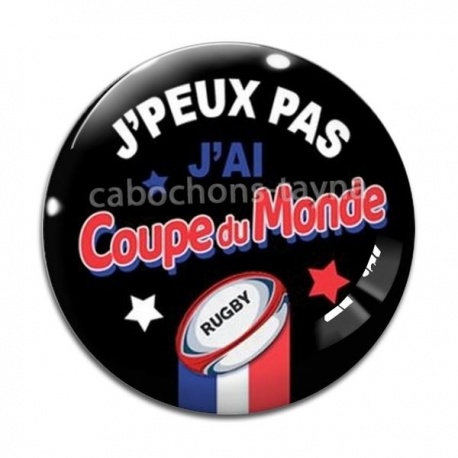 Cabochon Verre - j'peux pas j'ai coupe du monde 
