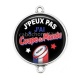 Connecteur Cabochon Argent - j'peux pas j'ai coupe du monde 