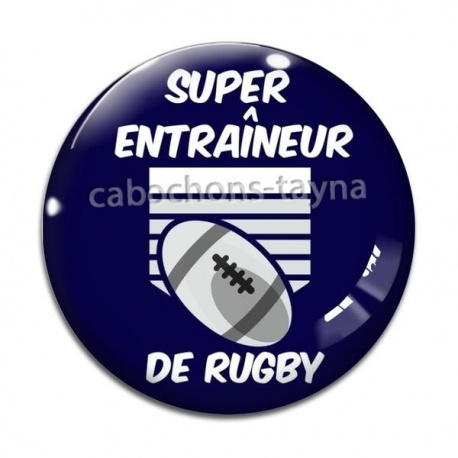 Cabochon Verre - super entraîneur de rugby