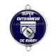 Connecteur Cabochon Argent - super entraîneur de rugby