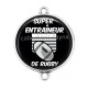Connecteur Cabochon Argent - super entraîneur de rugby