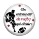 Cabochon Verre - un entraîneur de rugby qui déchire