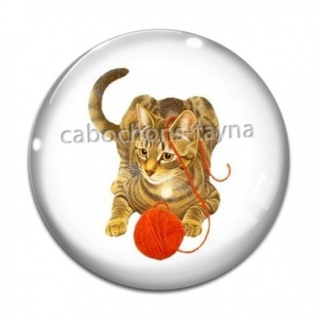 Cabochon Verre - chat