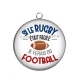 Pendentif Cabochon Argent - si le rugby était facile je ferais du football