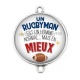 Connecteur Cabochon Argent - rugbyman est un homme normal mais en mieux