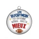 Pendentif Cabochon Argent - rugbyman est un homme normal mais en mieux