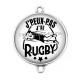Connecteur Cabochon Argent - j'peux pas j'ai rugby