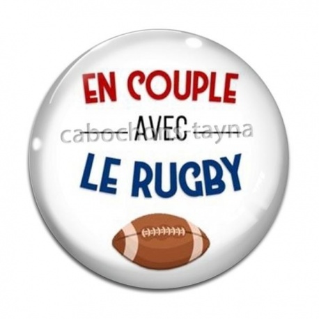 Cabochon Verre - en couple avec rugby
