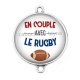 Connecteur Cabochon Argent - en couple avec rugby