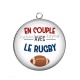 Pendentif Cabochon Argent - en couple avec rugby