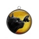 Pendentif Cabochon Argent - chat