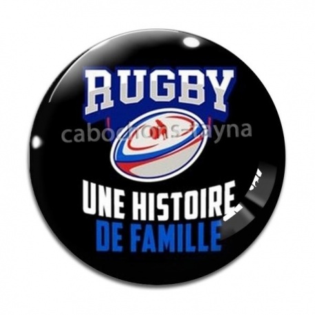 Cabochon Verre - rugby une histoire de famille