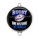 Connecteur Cabochon Argent - rugby une histoire de famille