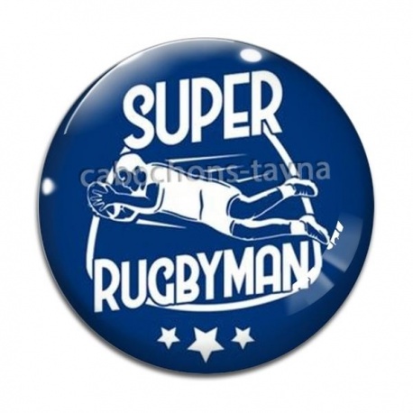 Cabochon Verre - super rugbyman