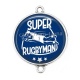 Connecteur Cabochon Argent - super rugbyman