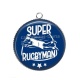 Pendentif Cabochon Argent - super rugbyman