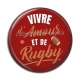 Cabochon Résine - vivre d'amour et de rugby