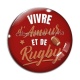 Cabochon Verre - vivre d'amour et de rugby