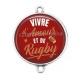 Connecteur Cabochon Argent - vivre d'amour et de rugby