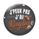 Cabochon Verre - j'peux pas j'ai rugby