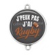 Connecteur Cabochon Argent - j'peux pas j'ai rugby