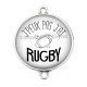 Connecteur Cabochon Argent - j'peux pas j'ai rugby