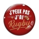 Cabochon Verre - j'peux pas j'ai rugby