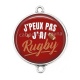 Connecteur Cabochon Argent - j'peux pas j'ai rugby