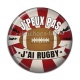 Cabochon Résine - j'peux pas j'ai rugby