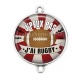 Connecteur Cabochon Argent - j'peux pas j'ai rugby
